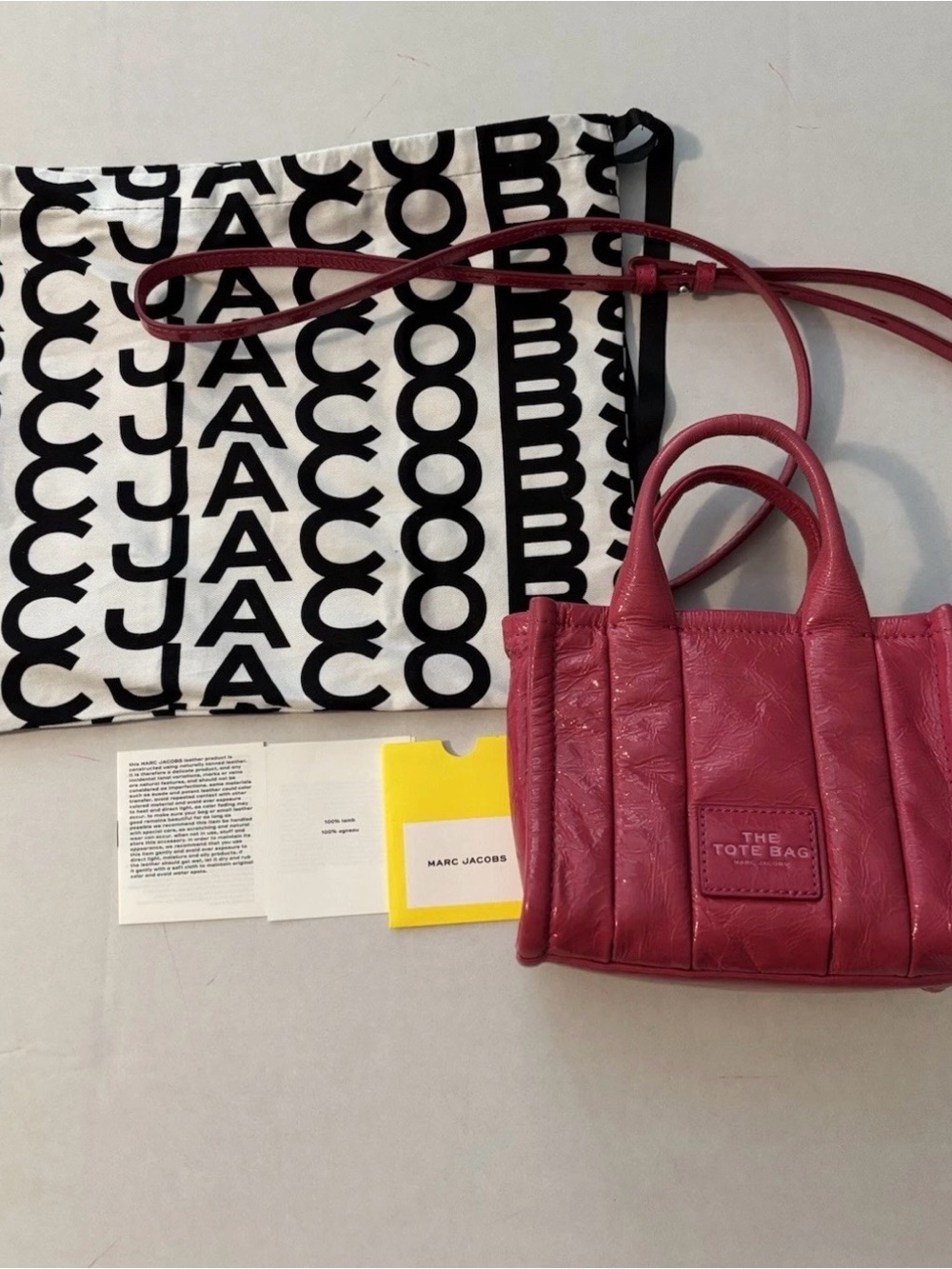 Marc Jacobs Pink Mini Tote Bag Leather Crossbody